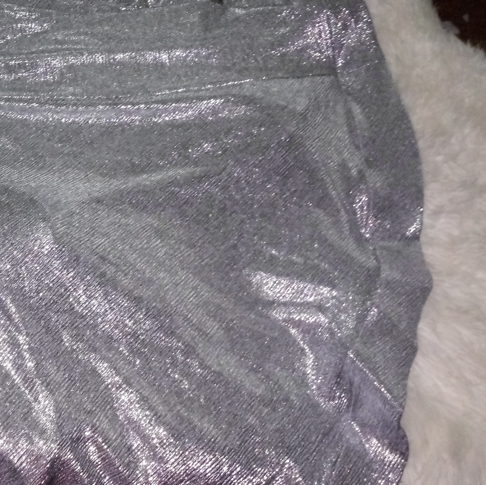 Betsy & Adam Slinky Metallic Slit Gown Size 12 - Picture 13 of 15